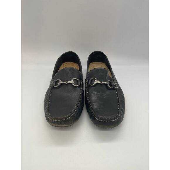14th & Union Men's Black Leather Loafers Size 10.5 Brazil - Picture 2 of 9